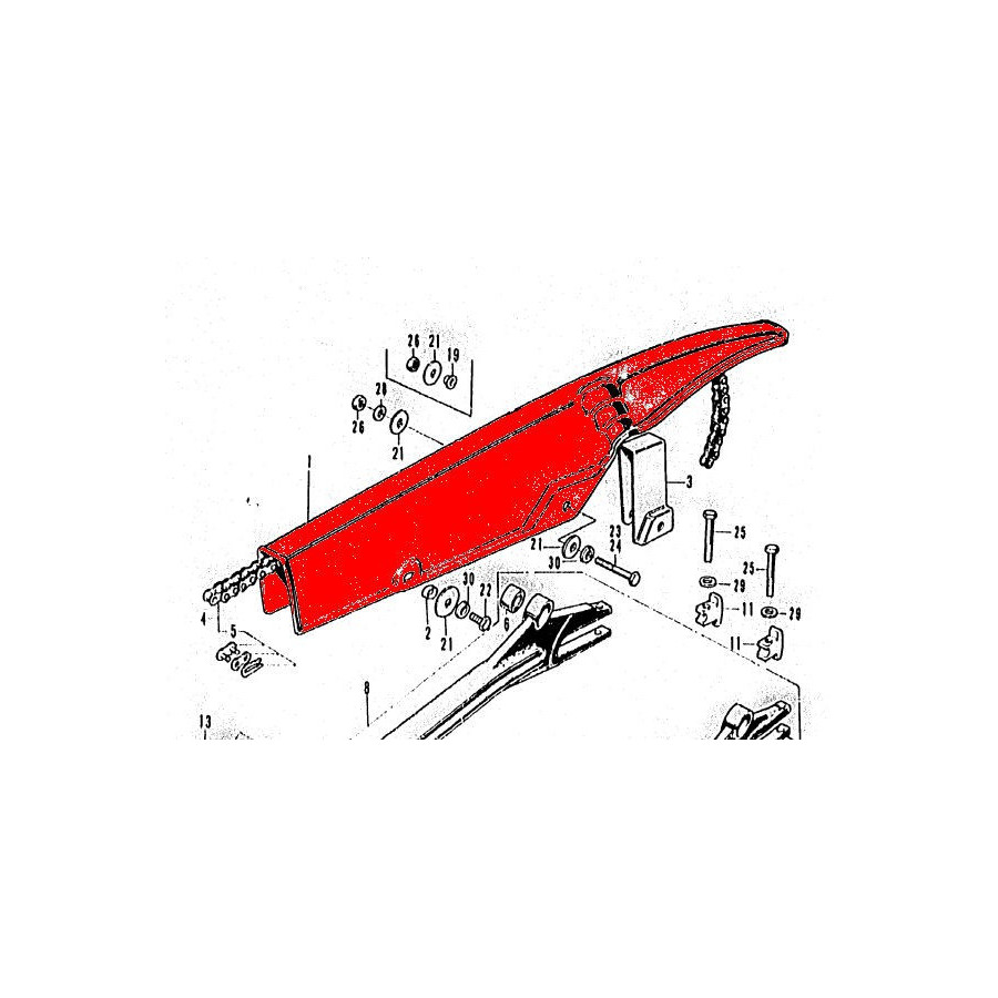 Transmission - Carter de Chaine - Noir  - CB750K0-K1